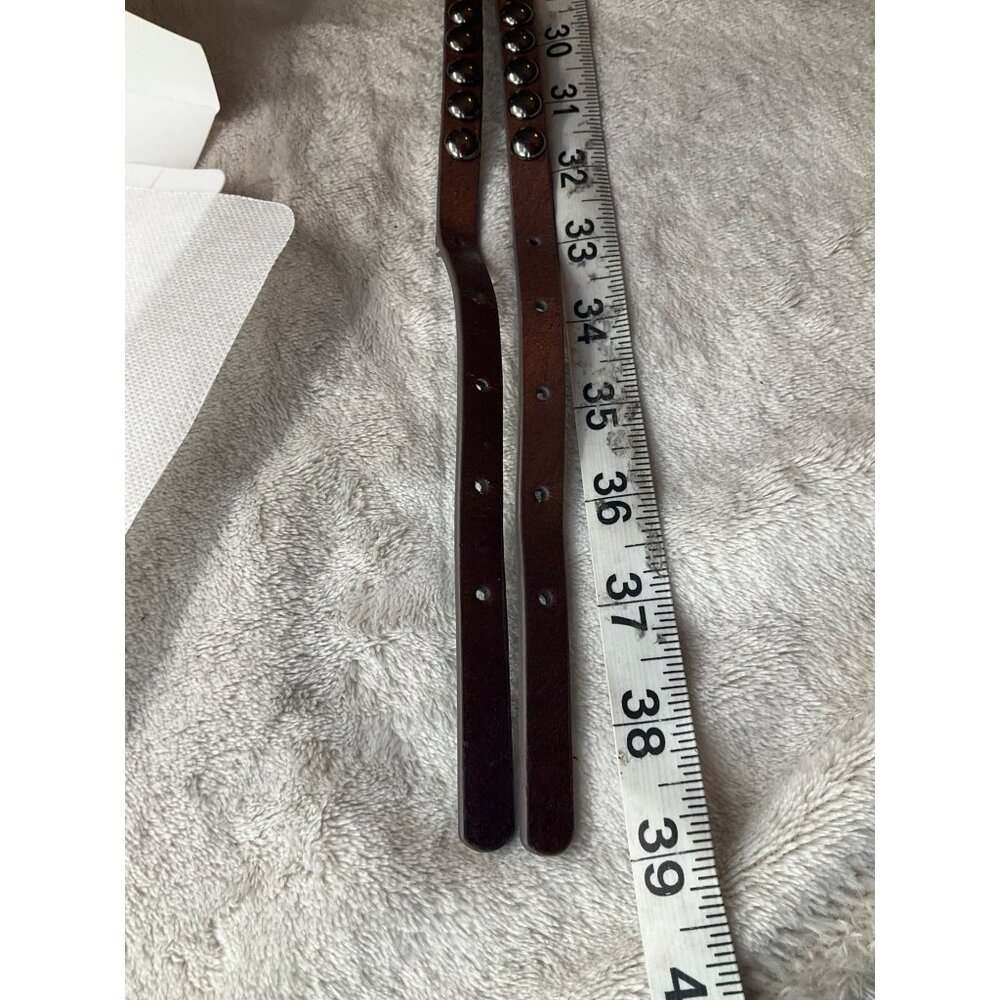 Double Studded Leather Belt Womens Sz Medium Brown Boho Goth Grunge*READ - Picture 7 of 8
